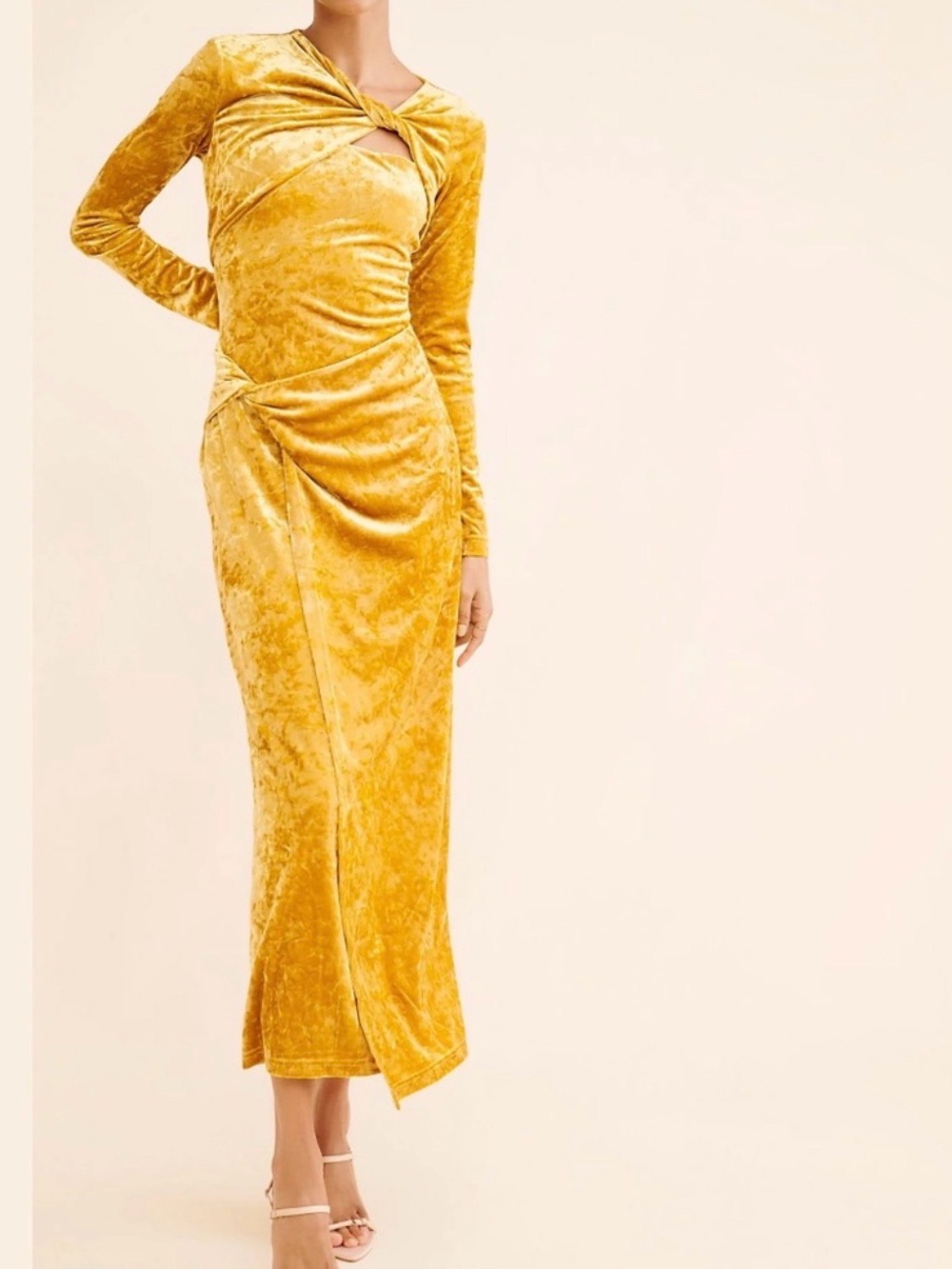 Significant Other Narin Long Sleeve Dress Stretch Crushed Velvet sz 10